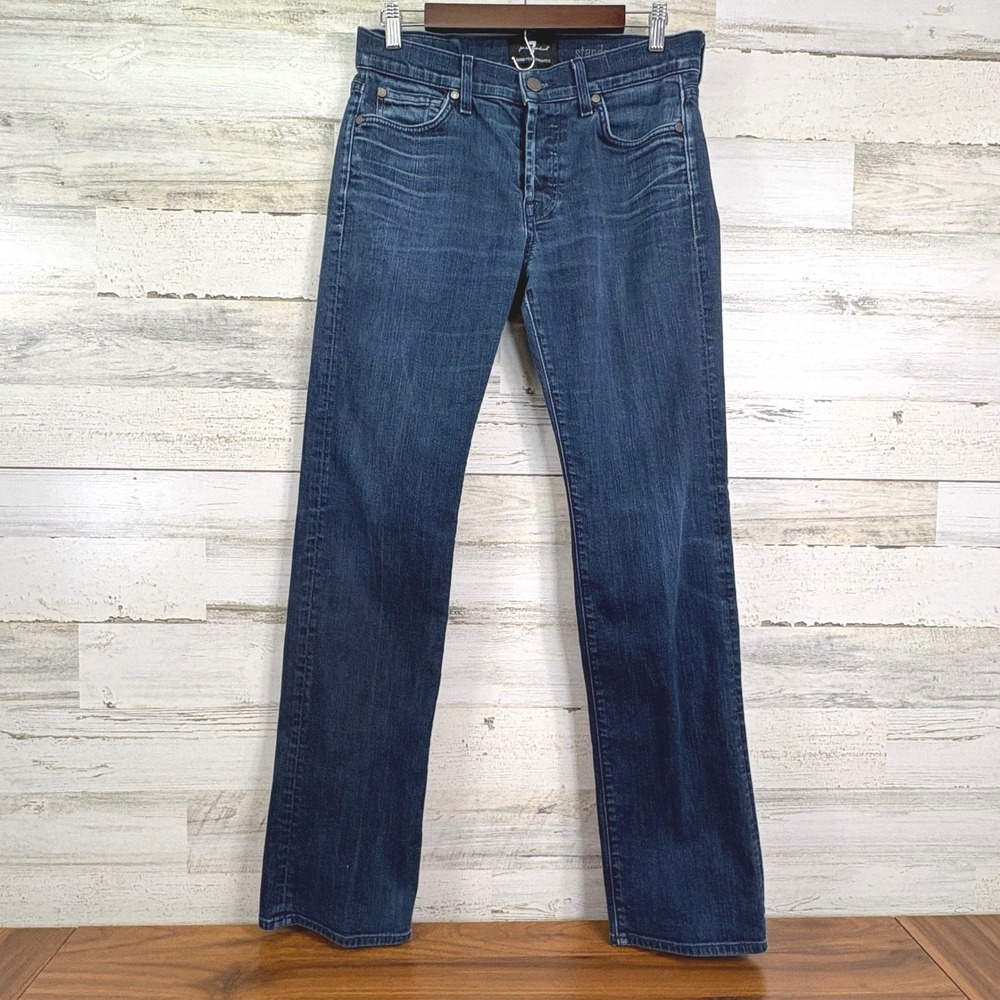 7 For All Mankind Standard Luxe Performance Blue Slim Fit Button Fly Jeans Sz 31
